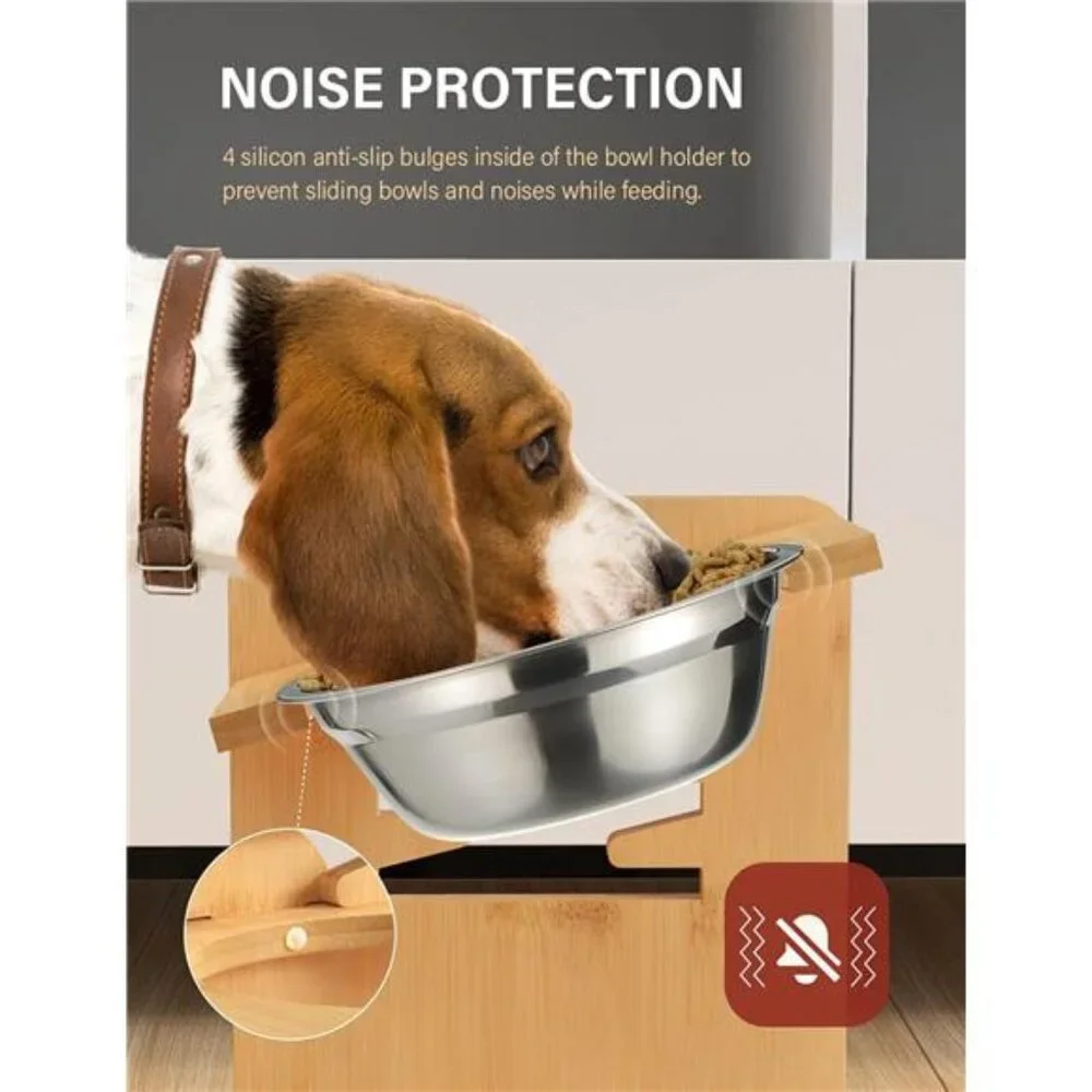 Elevated Dog Bowls, Adjustable Raised Dog Bowl Stand for Small Puppy and Cats